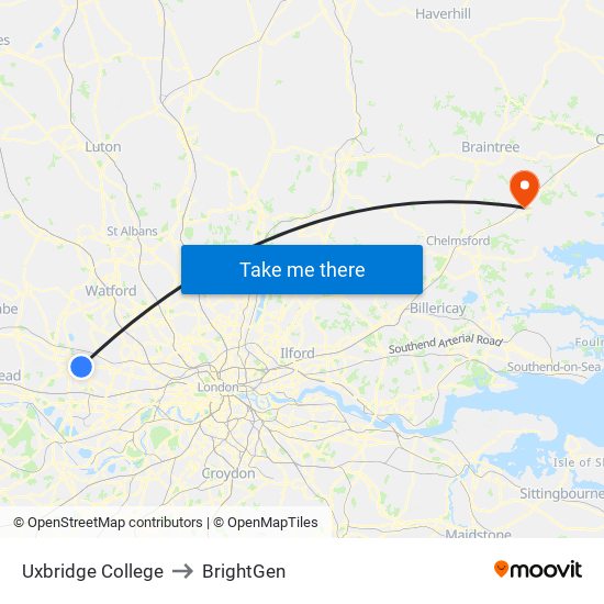 Uxbridge College to BrightGen map