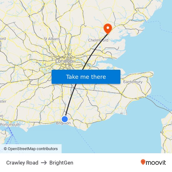 Crawley Road to BrightGen map