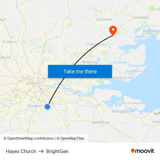 Hayes Church to BrightGen map