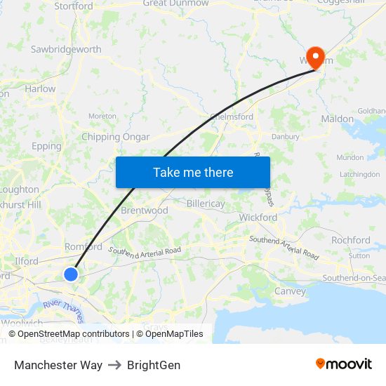Manchester Way to BrightGen map