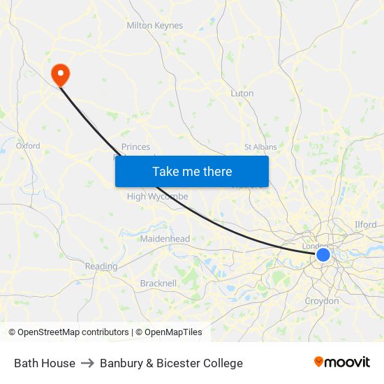Bath House to Banbury & Bicester College map