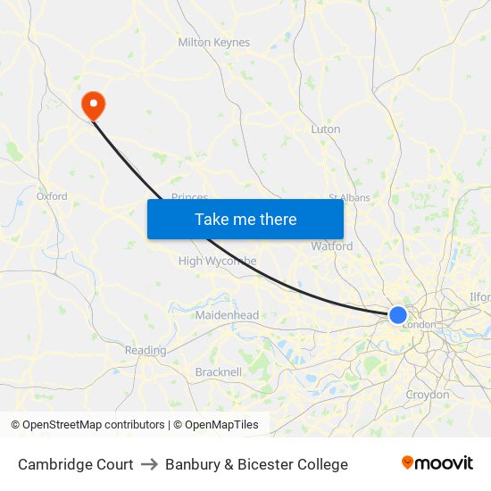 Cambridge Court to Banbury & Bicester College map