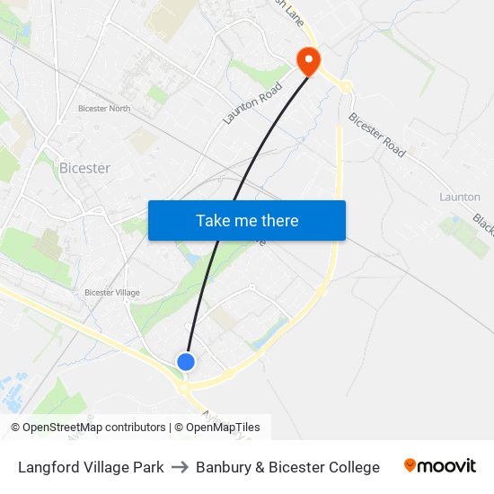 Langford Village Park to Banbury & Bicester College map