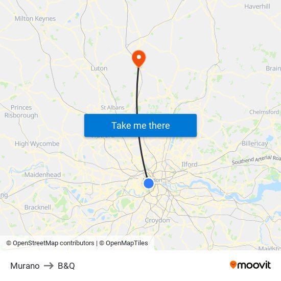 Murano to B&Q map
