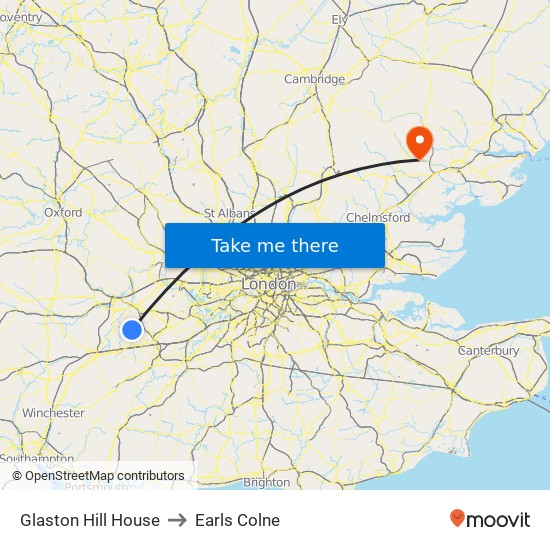 Glaston Hill House to Earls Colne map