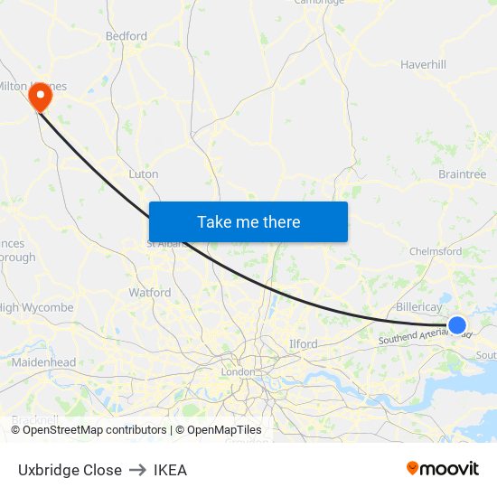 Uxbridge Close to IKEA map