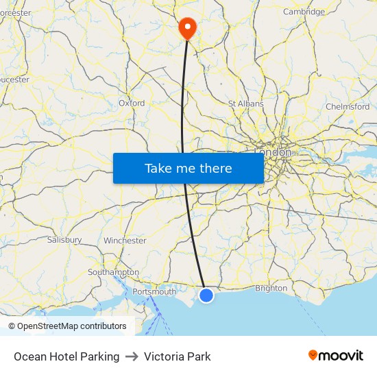 Ocean Hotel Parking to Victoria Park map
