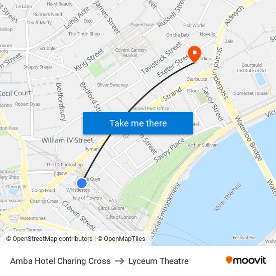 Amba Hotel Charing Cross to Lyceum Theatre map