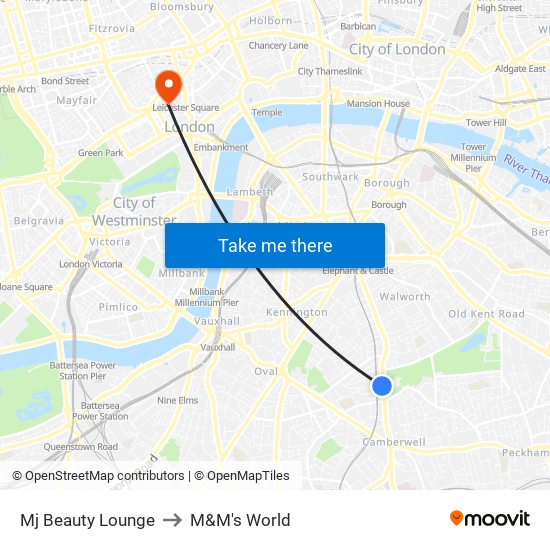 Mj Beauty Lounge to M&M's World map