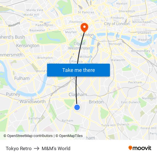 Tokyo Retro to M&M's World map