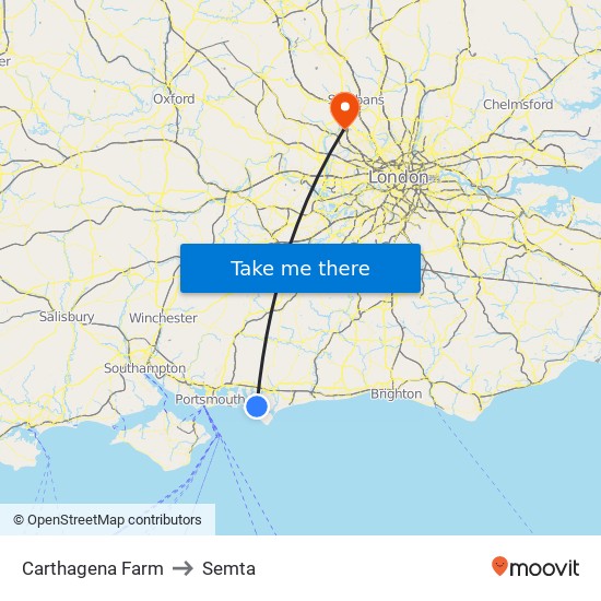 Carthagena Farm to Semta map