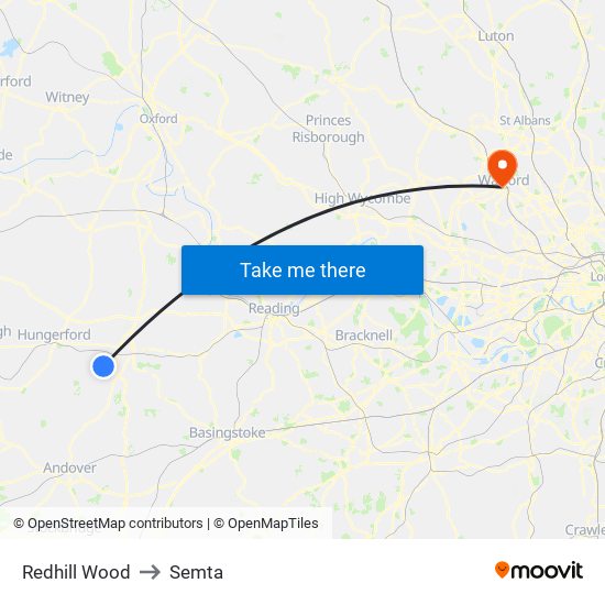 Redhill Wood to Semta map