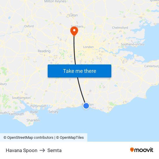 Havana Spoon to Semta map