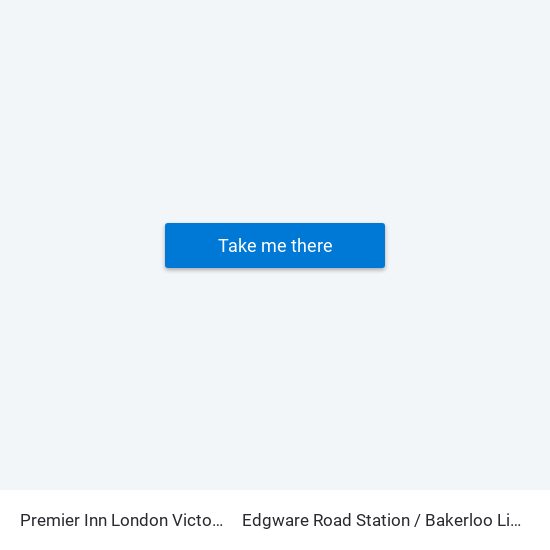 Premier Inn London Victoria to Edgware Road Station / Bakerloo Line map