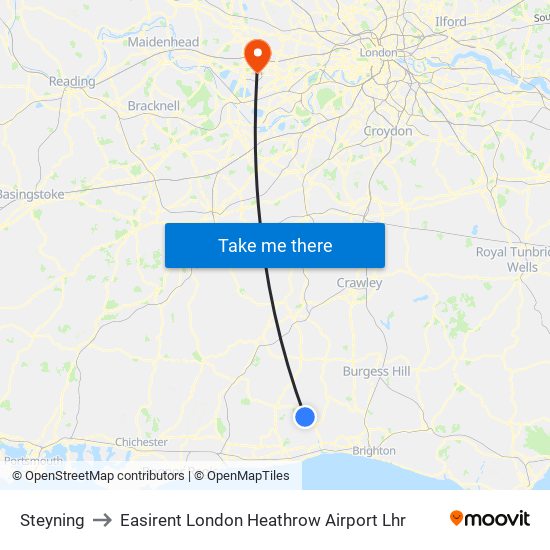 Steyning to Easirent London Heathrow Airport Lhr map