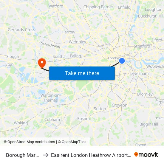 Borough Market to Easirent London Heathrow Airport Lhr map