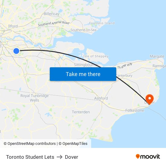The Toronto to Dover map