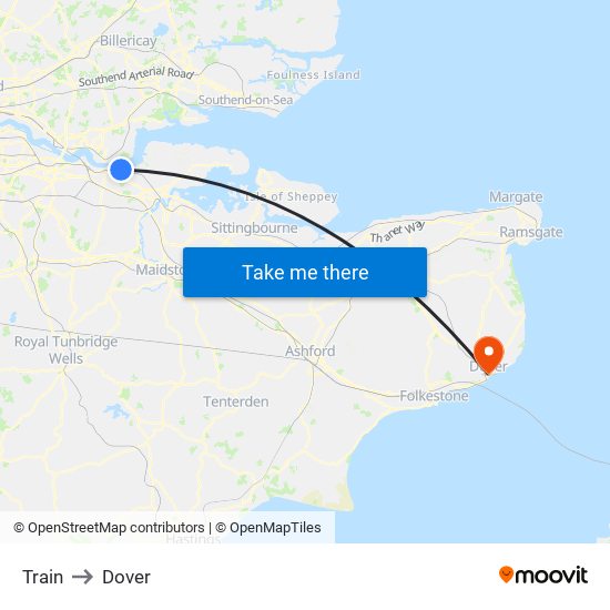 Train to Dover map