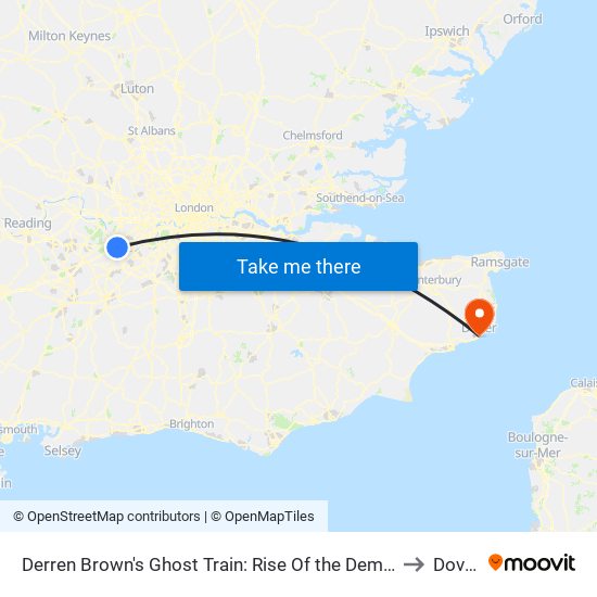 Derren Brown's Ghost Train to Dover map