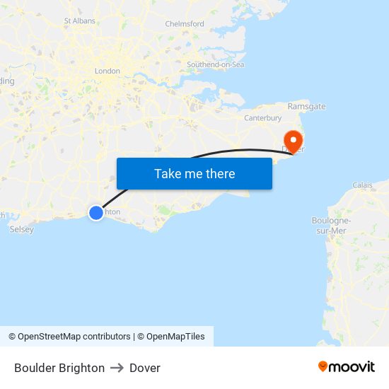 Boulder Brighton to Dover map