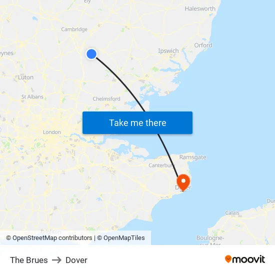 The Brues to Dover map