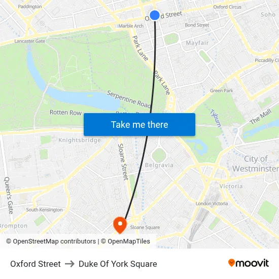 Oxford Street to Duke Of York Square map