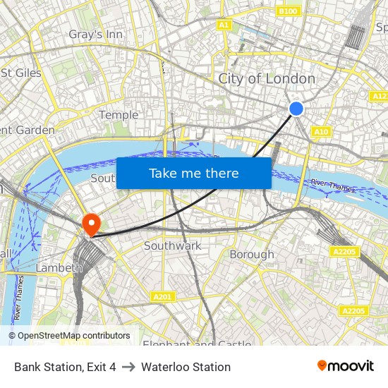Bank Station Exit Map Bank Station, Exit 4, City Of London To Waterloo Station, Waterloo With  Public Transportation