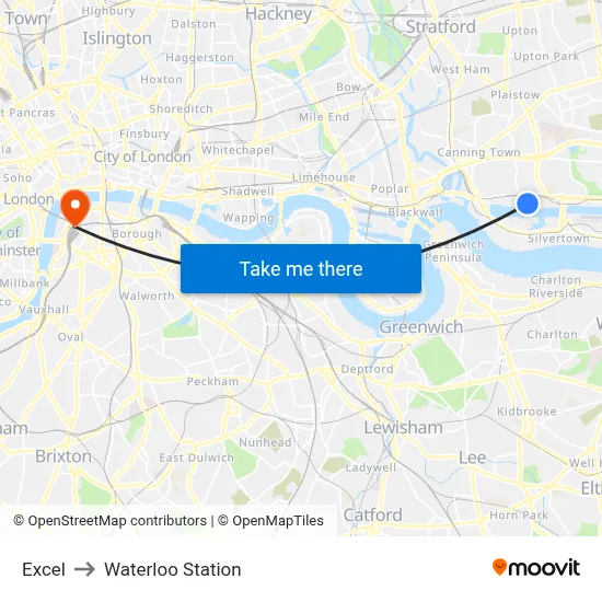Excel to Waterloo Station map