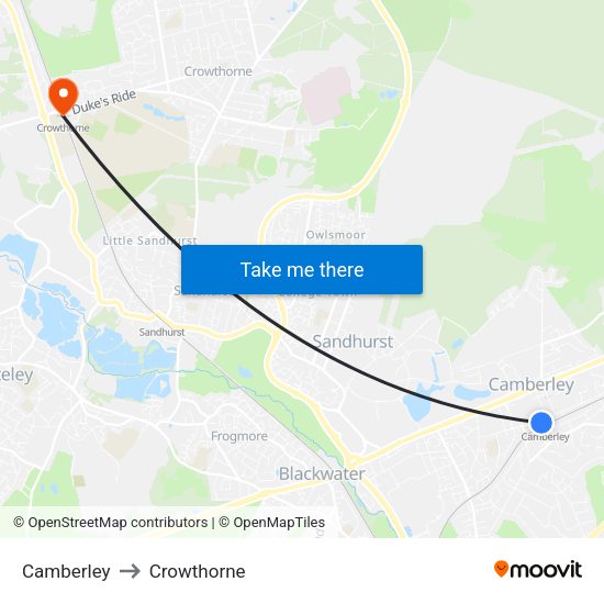 Camberley to Camberley with public transportation