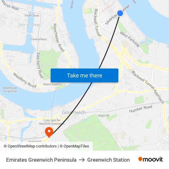 Cable Car South Station to Greenwich Station map