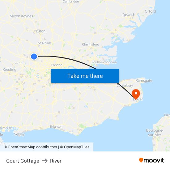 Court Cottage to River map
