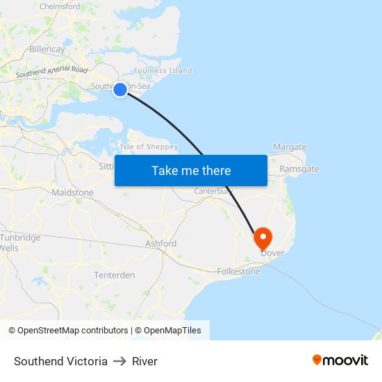 Southend Victoria to River map