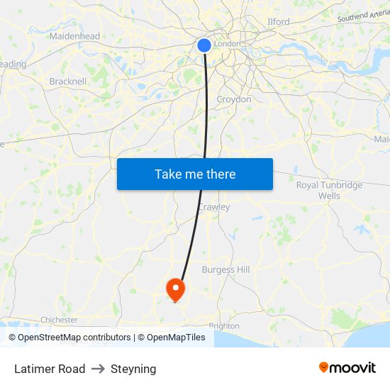 Latimer Road to Steyning map