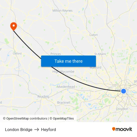 London Bridge to Heyford map