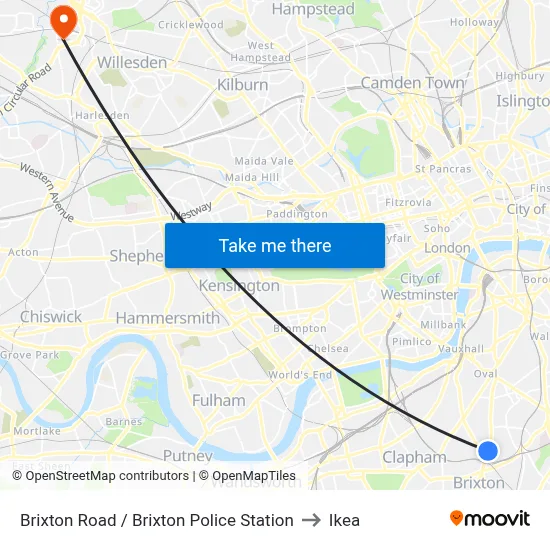 Brixton Road / Brixton Police Station to Ikea map