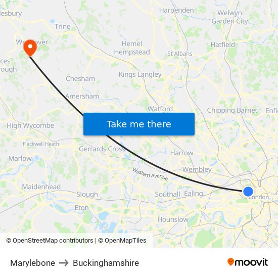 Marylebone to Buckinghamshire with public transportation