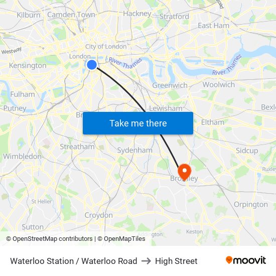 Waterloo Station / Waterloo Road to High Street map