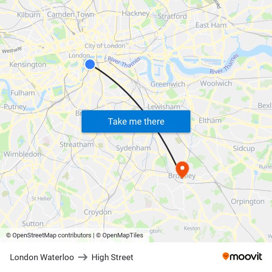 London Waterloo to High Street map