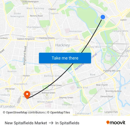 New Spitalfields Market to In Spitalfields map