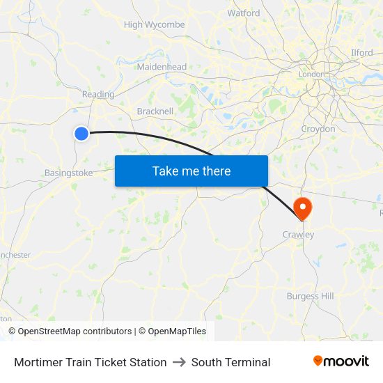 Mortimer Train Ticket Station to South Terminal map