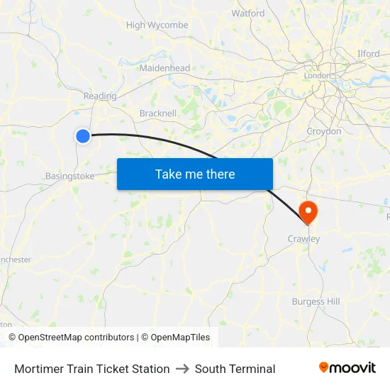 Mortimer Train Ticket Station to South Terminal map