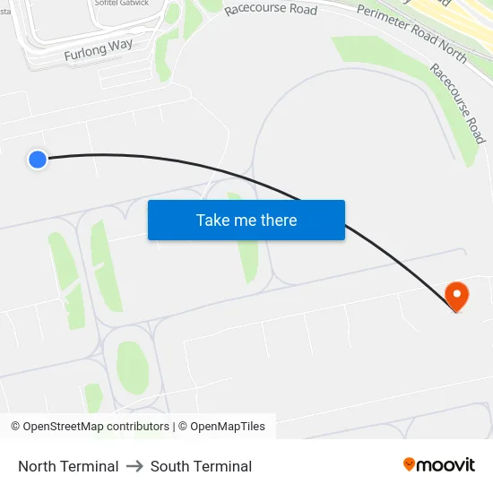 North Terminal to South Terminal map