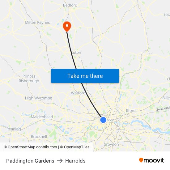 Paddington Exchange to Harrolds map