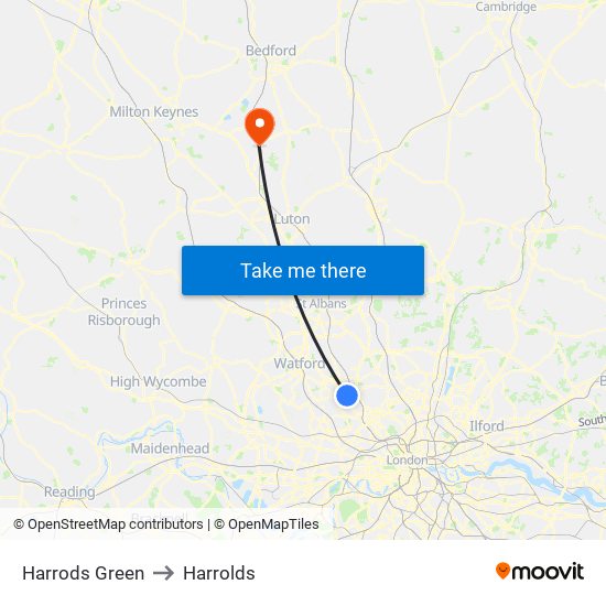 Harrods Green to Harrolds map