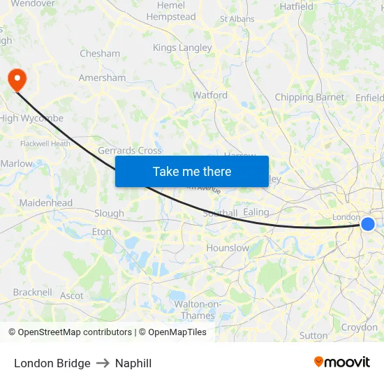 London Bridge to Naphill map