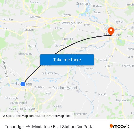 Tonbridge to Maidstone East Station Car Park map