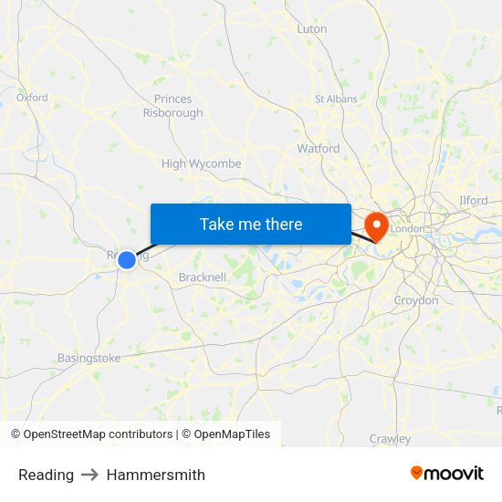 Reading to Hammersmith map
