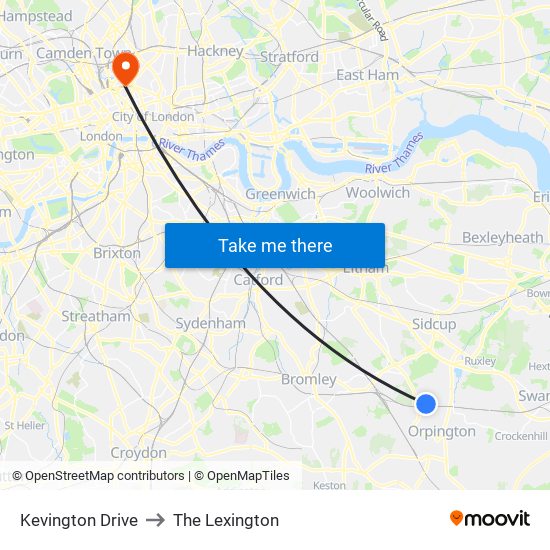 Kevington Drive to The Lexington map