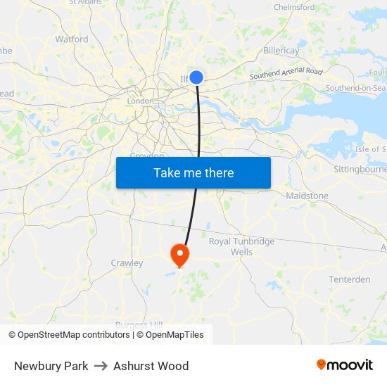 Newbury Park to Ashurst Wood map