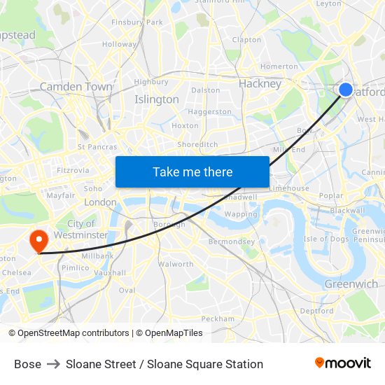 Bose to Sloane Street / Sloane Square Station map